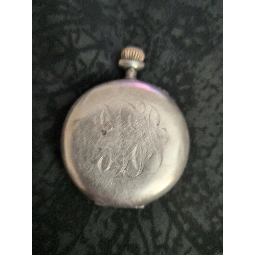 Antique Illinois W.C.Co. Elgin Sterling Silver Pocket Watch Case (No Watch)